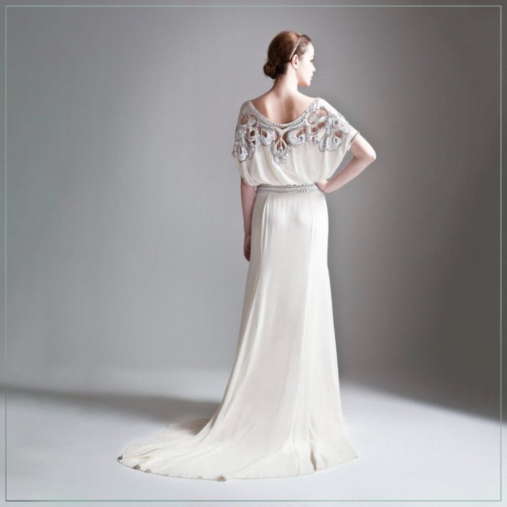 $6900 Temperley London Jean Crystal Embellished Art Deco Runway Bridal Gown - Picture 10 of 16